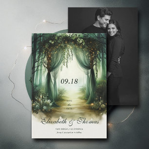 Save The Date Mariage photo Enchanted Forest Moody Woodland