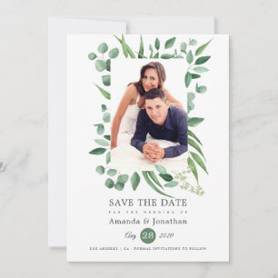 Save The Date Mariage photo Eucalyptus Green