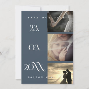 Save The Date Mariage photo minimal Royal Blue Opulence Script