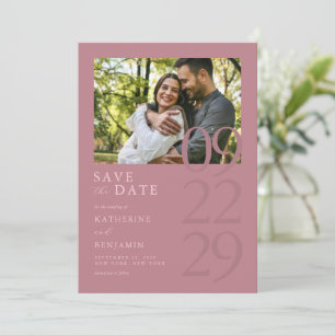 Save The Date Mariage photo minimaliste de Rose Dusty moderne