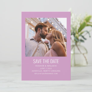 Save The Date Mariage photo minimaliste moderne mignon violet