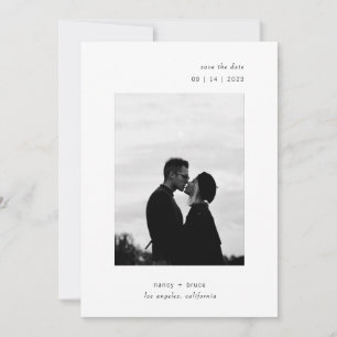 Save The Date Mariage photo minimaliste moderne QR Code