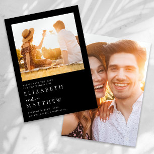 Save The Date Mariage photo minimaliste noir