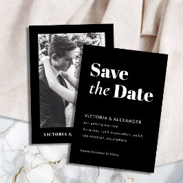 Save The Date Mariage photo minimaliste noir et blanc classique