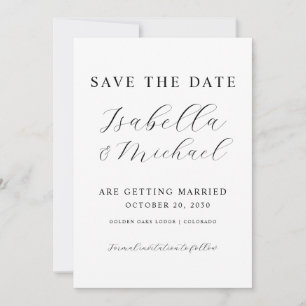Save The Date Mariage photo moderne de recouvrement noir et blan