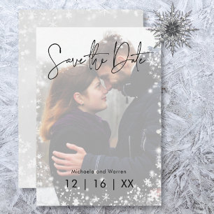 Save The Date Mariage photo moderne neige d'hiver