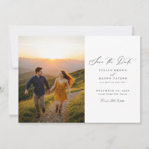 Save The Date Mariage photo moderne simple Code QR