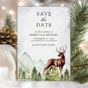 Save The Date Mariage photo Mountain Forest Deer
