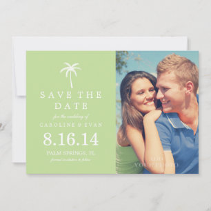 Save The Date Mariage photo Palm Tree Enregistrer la date {green