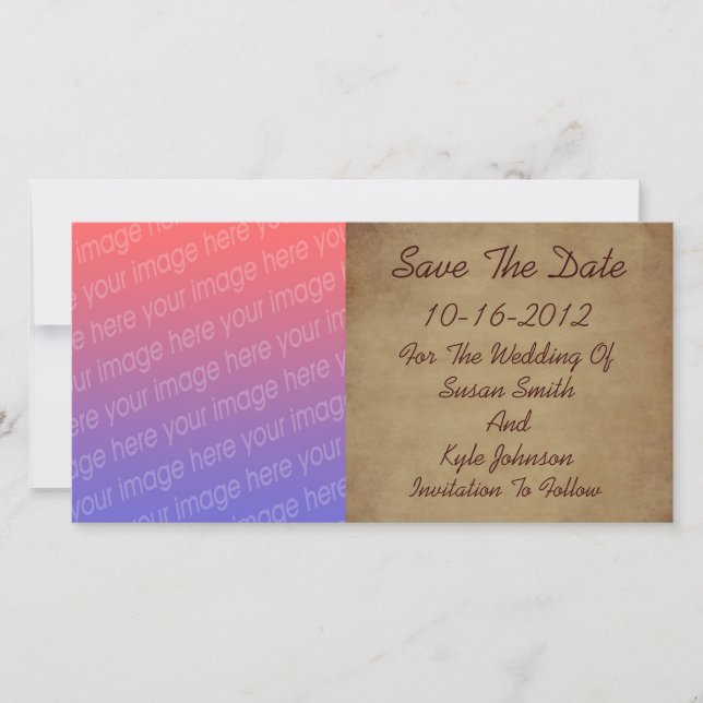 Save The Date Mariage photo papier vieilli (Devant)