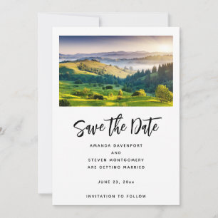 Save The Date Mariage Photo Paysage Naturel de Collines Ondoyant