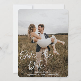Save The Date Mariage photo personnalisé de script personnalisé 