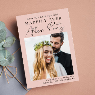 Save The Date Mariage Photo Réception Rose Vierge Enregistrer La