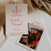 Mariage Photo Rouge Ancien Argent Rétro Dessiné à 