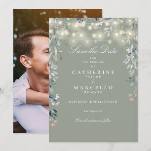 Save The Date Mariage photo Sage Green Floral