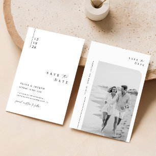Save The Date Mariage photo simple et élégant Boho