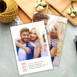 Save The Date Mariage photo simple et élégant Enregistrer la car