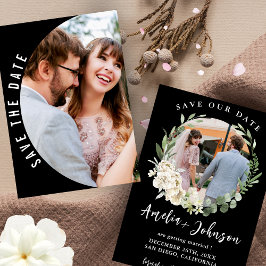 Save The Date Mariage photo simple noir et blanc