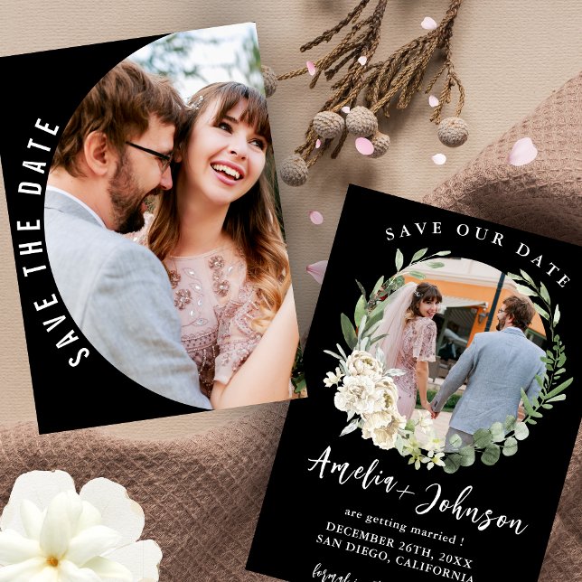 Save The Date Mariage photo simple noir et blanc (Créateur téléchargé)