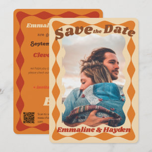 Save The Date Mariage photo super orange vague