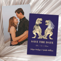 Mariage Photo Thème Dinosaures Bleu Marine