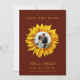 Save The Date Mariage photo tournesol rustique enregistrer la da
