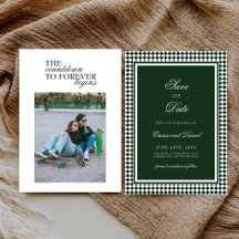 Mariage Photo Typographie Élégante Vert Émeraude