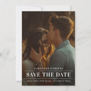 Save The Date Mariage photo typographie simple moderne 