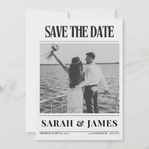 Save The Date Mariage photo unique du journal