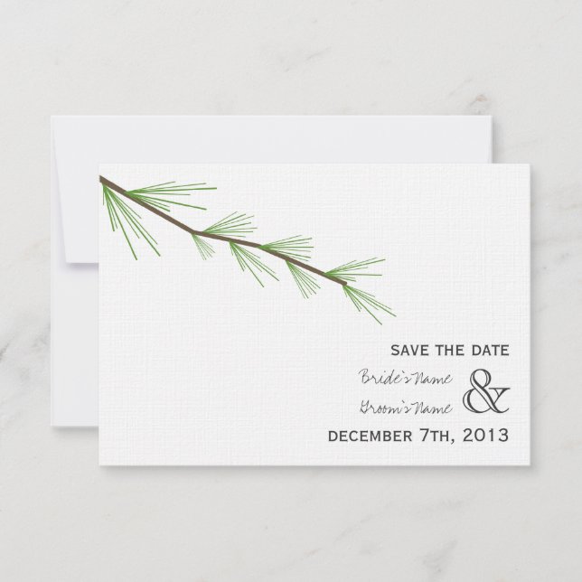 Save The Date Mariage Pine Bough Enregistrer La Date (Devant)