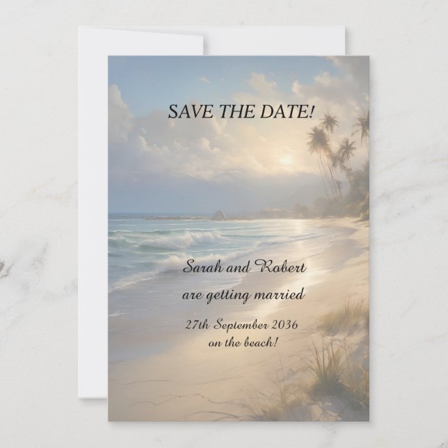 Save The Date Mariage Plage Économisez La Date (Devant)