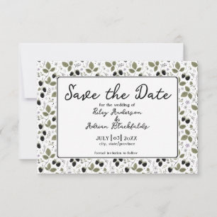 Save The Date Mariage printanier floral lavande mûre de jardin