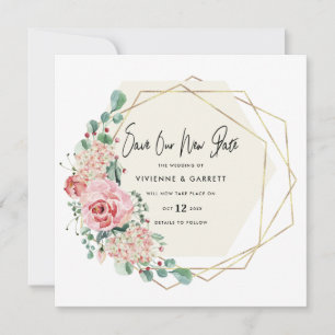 Save The Date Mariage reporté Mariage nouvelle date