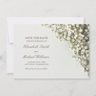Save The Date Mariage respiratoire du bébé vintage Sauvez la dat