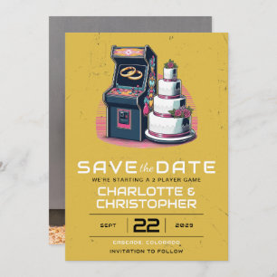 Save The Date Mariage Retro Arcade