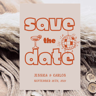 Save The Date Mariage Rétro au Griffonnage Dessiné à la Main Fan