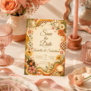 Save The Date Mariage Rétro Disco Fantaisiste