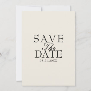 Save The Date Mariage Rétro Élégant Blanc Noir Argent Ancien