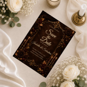Save The Date Mariage Romantique à la Lumière des Chandelles en 