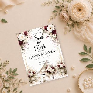 Save The Date Mariage Romantique au Piano dans un Jardin Luxueux