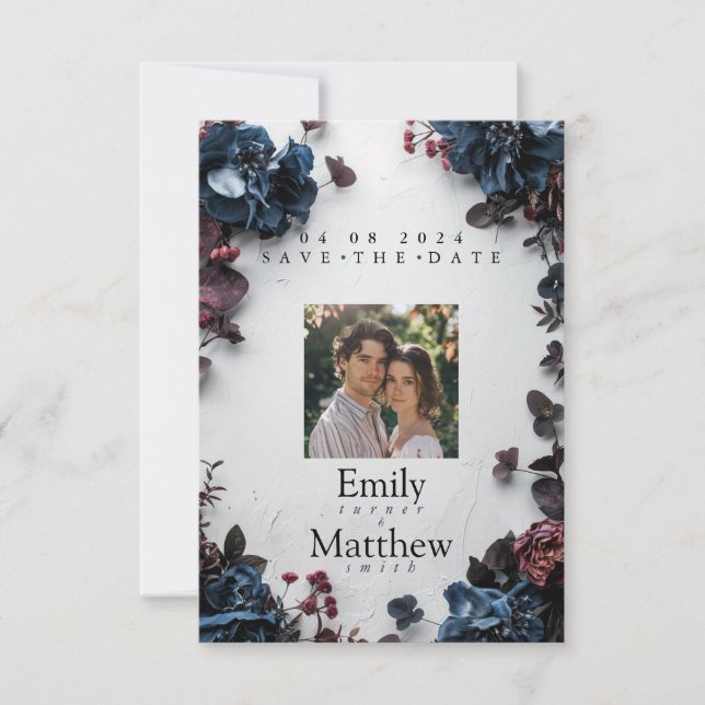 Save The Date Mariage romantique de Forêt profonde (Devant)