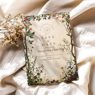Save The Date Mariage romantique de jardin sauvage