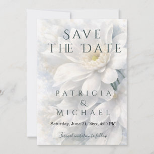 Save The Date Mariage romantique élégant en ivoire blanc de luxe