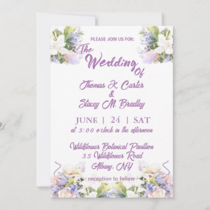 Save The Date Mariage Romantique Fleur de Syringa d'Été