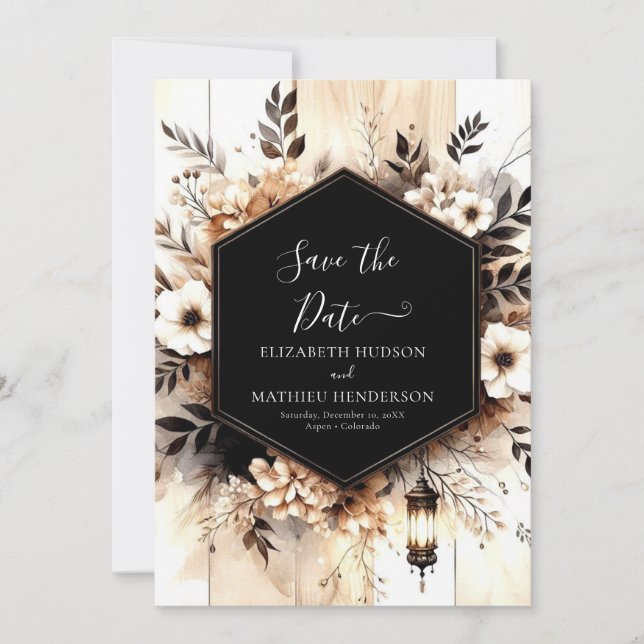 Save The Date Mariage romantique moderne (Devant)