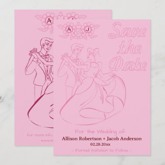 Save The Date Mariage rose brillant et audacieux Enregistrer la 