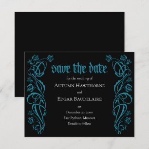 Save The Date Mariage Rose élégant gothique