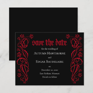 Save The Date Mariage Rose élégant gothique