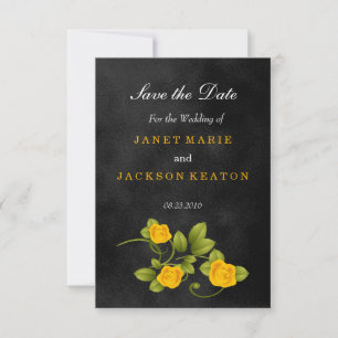 Save The Date Mariage rose noire et jaune - Enregistrer la date