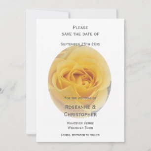 Save The Date Mariage Rosebud jaune